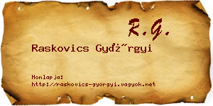 Raskovics Györgyi névjegykártya